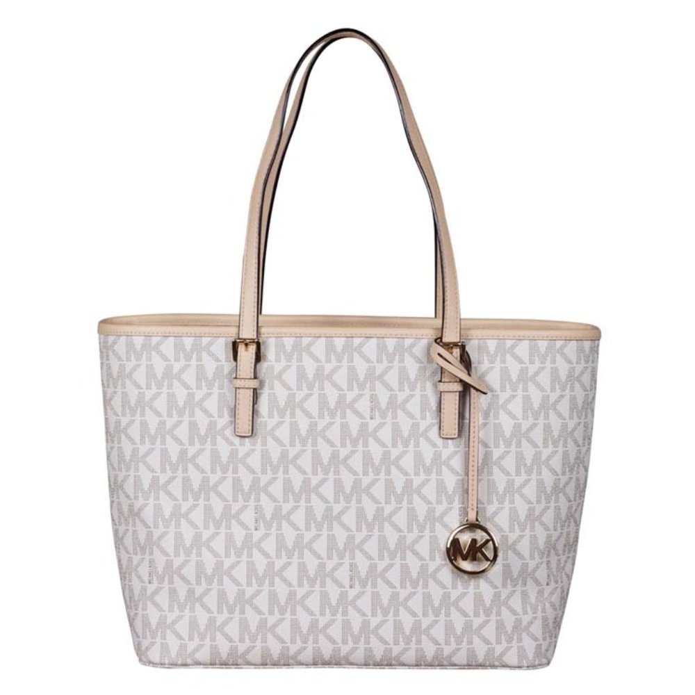 Michael Kors Jet Set Charm Top Zip Tote in Vanilla
